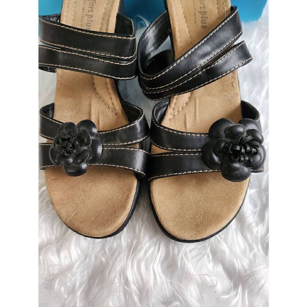 Comfort Plus By Predictions Womens Size 9.5 black Heel Sandals with box - Picture 6 of 6